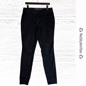 MJEANS MAURICES Women’s Size L LONG Denim Jeans Jeggings Black Stretch High Rise